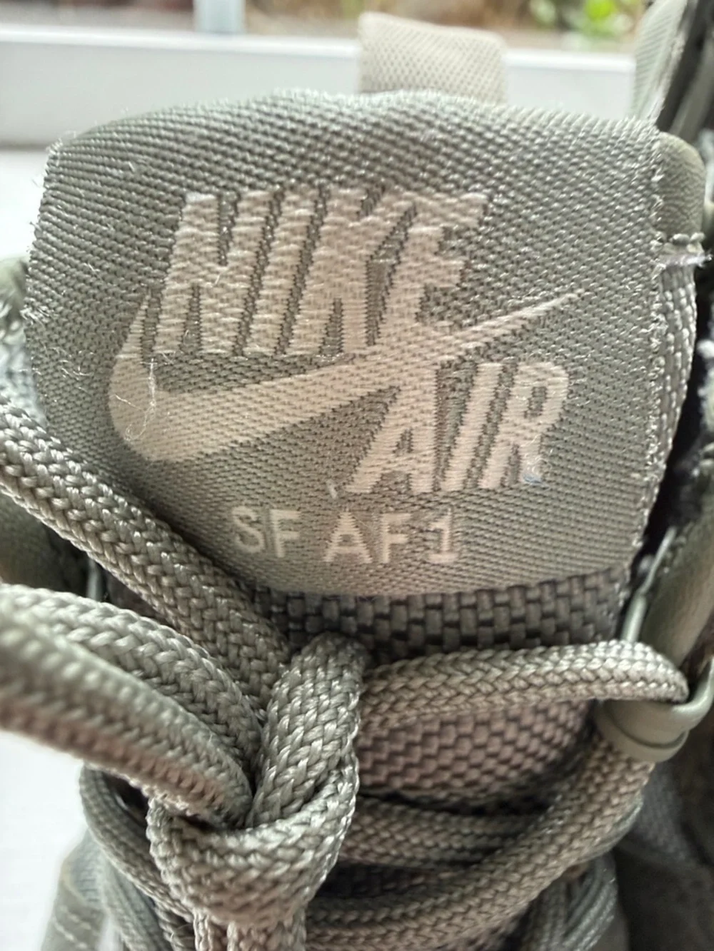 Nike High-Top Air Force 1 Military-Style Sneakers - Grey with Gum Sole - Picture 9 of 11